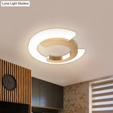 Gold Led Flush Mount Ceiling Light With Modern Acrylic Shade For Bedroom