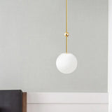 Modern Gold Led Pendant Light With Milk Glass Shade - 39/47 H