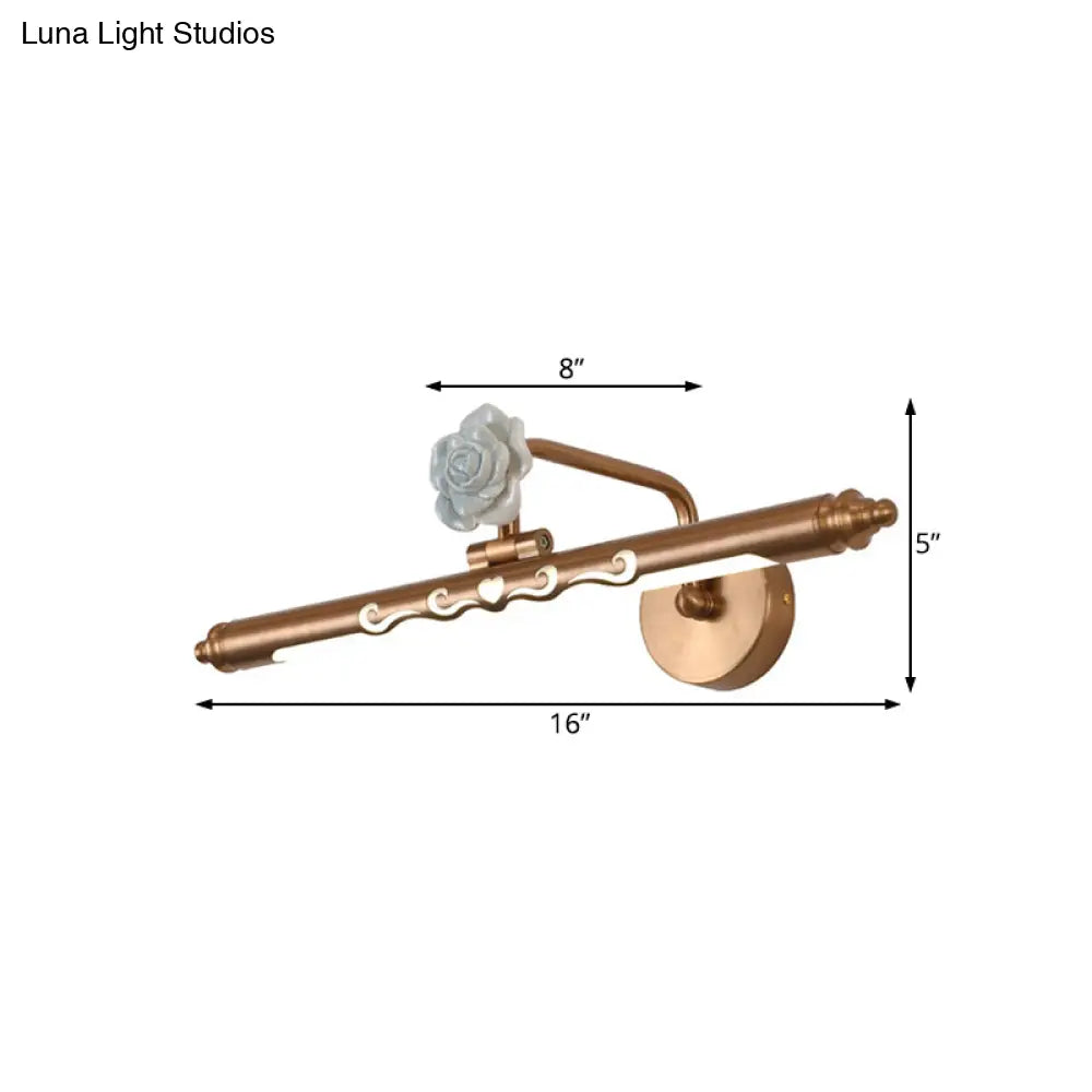 Gold Led Metal Vanity Lamp - Classic Linear Bathroom Sconce Light Fixture Multiple Width Options