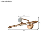 Gold Led Metal Vanity Lamp - Classic Linear Bathroom Sconce Light Fixture Multiple Width Options