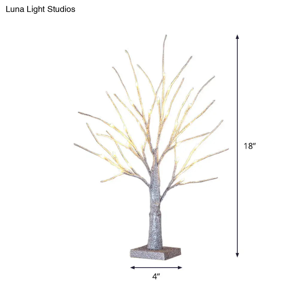 Gold Led Nightstand Light With Art Deco Design - Birch Night Table Lamp