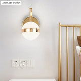 Gold Led Retro Crystal Sphere Wall Sconce Lighting For Living Room - Mount Lamp