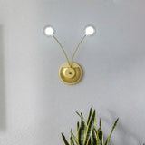 Gold Led Wall Mounted Bedroom Light With Clear Glass Shade - Set Of 2 Bulbs
