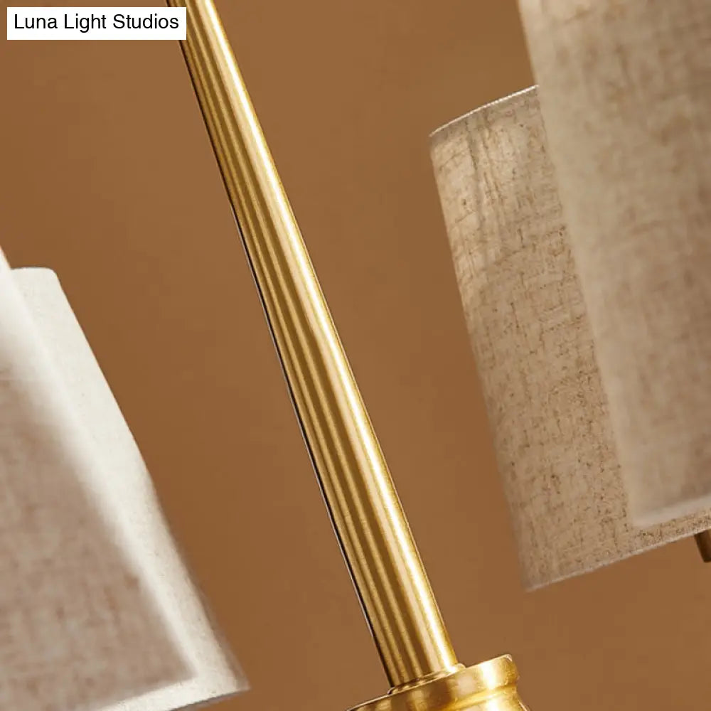 Gold Living Room Pendant Light With Empire Shade Chandelier And Simplicity Fabric Fixture