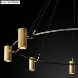 Gold Metal Circle Living Room Chandelier – Contemporary 8-Head Pendant Light