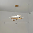 Gold Metal Led Chandelier: Modern Circular Suspension Lighting For Living Room 2 / Small