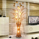 Gold Metal Led Floor Lamp With Blossom Design - Tower-Like Art Decor Standing Light