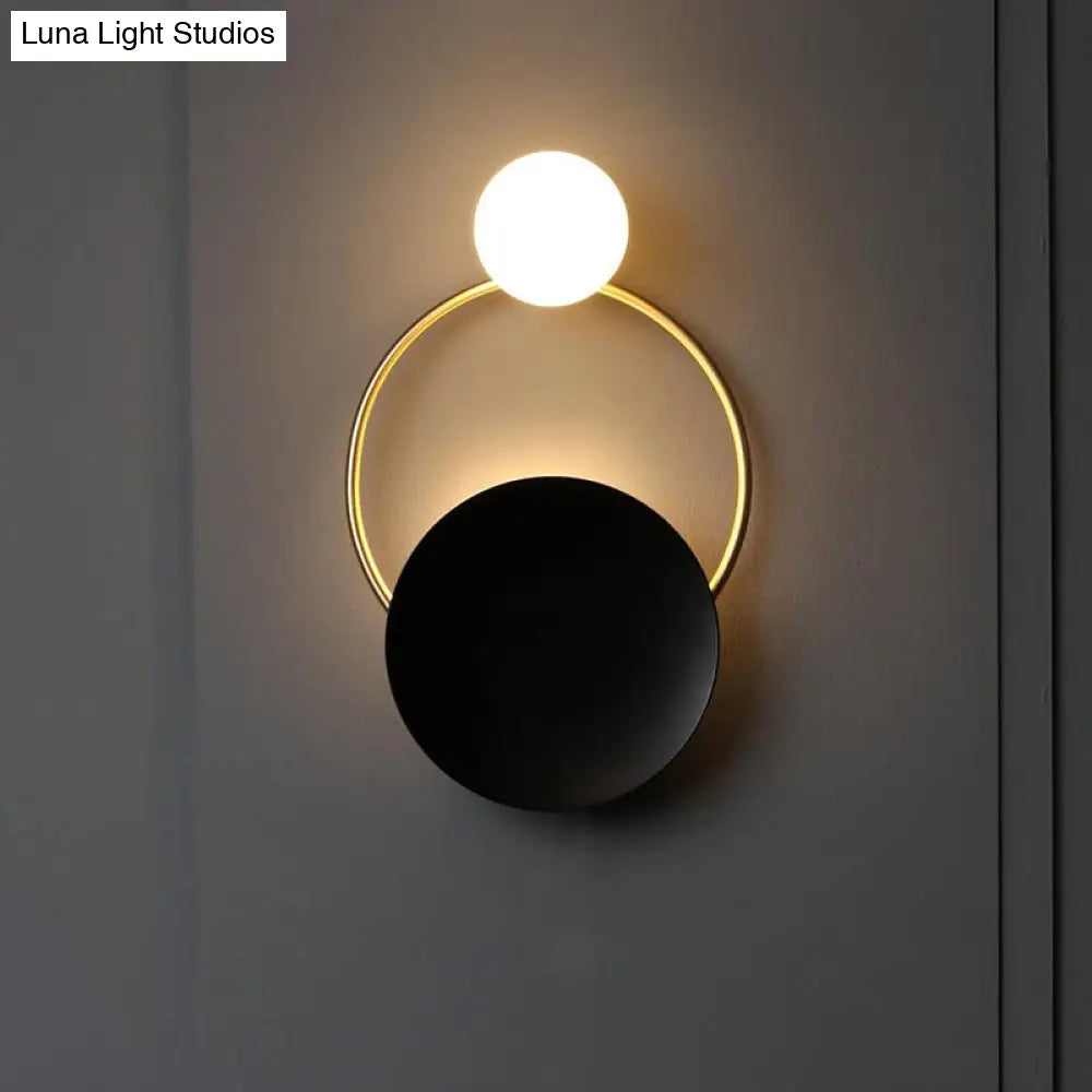 Gold Metal Wall Lamp With Postmodern Design And 1 Light For Living Rooms