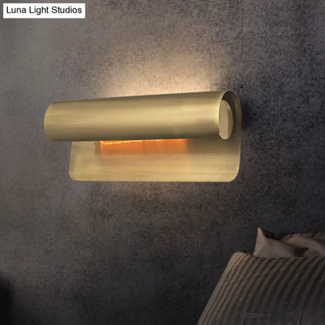 Gold Metal Wall Mounted Sconce Lamp - Luxurious Scrolled Design 1 Light 10/19.5 Wide