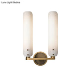 Gold Milk Glass Curved Wall Sconce: Colonial 1/2-Light Bedroom Fixture
