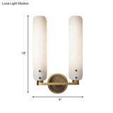 Gold Milk Glass Curved Wall Sconce: Colonial 1/2-Light Bedroom Fixture