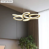 Gold Modern Led Chandelier Light With Aluminum Shade In Warm/White