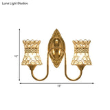 Gold Modern Metal Wall Sconce With Crystal Swirl Design And Dual Lighting
