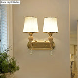 Gold Modernist Bell Wall Sconce Lighting With Glass Shade For Living Room