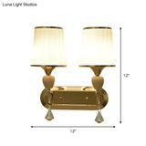 Gold Modernist Bell Wall Sconce Lighting With Glass Shade For Living Room