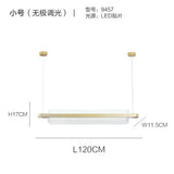 Gold Nordic Linear Island Lamp: Acrylic Led Pendant Light For Dining Room / 47