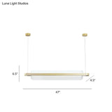 Gold Nordic Linear Island Lamp: Acrylic Led Pendant Light For Dining Room