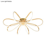 Gold Petal Acrylic Flush Mount Ceiling Light - Modern Led Fixture