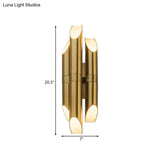 Gold Pipe Sconce Led Wall Lamp With Warm/White Light For Hallway