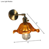 Gold Rotatable Wall Sconce With Glass Shade - Bedroom Lamp