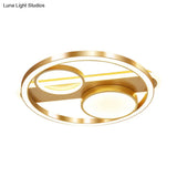 Gold Round Nordic Led Ceiling Light - 18’/23.5’ Warm/White Living Room