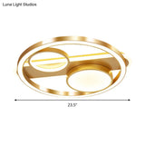 Gold Round Nordic Led Ceiling Light - 18’/23.5’ Warm/White Living Room
