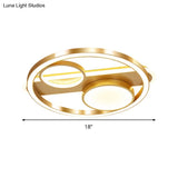 Gold Round Nordic Led Ceiling Light - 18’/23.5’ Warm/White Living Room