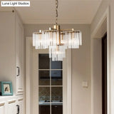 Gold Rustic Chandelier Pendant Light With Crystal Circular Design - 6/7/10 Lights For Bedroom