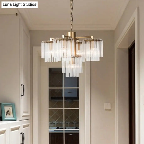 Gold Rustic Chandelier Pendant Light With Crystal Circular Design - 6/7/10 Lights For Bedroom