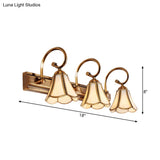 Gold Scalloped Vanity Lamp - Colonial Style 1/2/3-Head Bathroom Wall Lighting Fixture