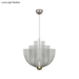 Gold/Silver Wire Mesh Chandelier Pendant Light With Led | Modern Hanging Bowl Design