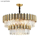 Gold Simplicity Crystal Chandelier Light Fixture For Living Room