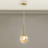 Gold Spherical Glass Pendant Ceiling Light - Modern & Elegant Bedroom Lamp / 5.5’ Flower