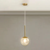 Gold Spherical Glass Pendant Ceiling Light - Modern & Elegant Bedroom Lamp / 5.5’ Linear