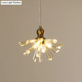 Gold Sputnik Crystal Glass Pendant Lights - 3/6 Modern Heads