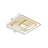 Gold Square Led Flush Mount Ceiling Light For Modern Bedrooms