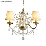 Gold Swag Suspension Light With Crystal Strand Chandelier Pendant Lamp - Countryside Elegance