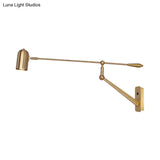 Gold Swing Arm Wall Sconce For Bedroom & Living Room