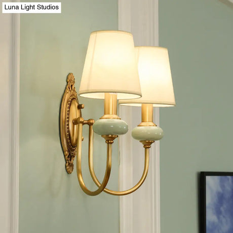 Gold Swoop Arm Wall Light With Traditional Metal Design - 1/2-Head Sconce Lamp