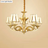 Gold Taper Shaped Glass Chandelier Pendant: Classic Living Room Lighting