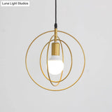 Gold Triple Star Pendant Light With Industrial Single Ceiling Mount