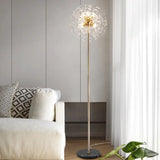 Gold Urchin Floor Lamp: Modern Style 8-Light Crystal Bead Stand-Up Light
