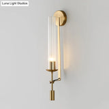 Gold Wall Sconce With Clear Glass Shade For Modern Bathroom
