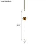 Gold/White Glass Flute Pendant Light Kit - Simple Style For Stairways (1 Head)