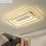 Golden Acrylic Led Flush Mount Light For Simplicity And Style In Living Room Gold / 31.5 Warm