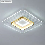 Golden Acrylic Led Flush Mount Light For Simplicity And Style In Living Room Gold / 15.5 White