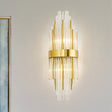 Golden Crystal Layered Sconce Light For Living Room - Modern Wall Mounted Lamp (2 Lights) Gold