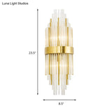 Golden Crystal Layered Sconce Light For Living Room - Modern Wall Mounted Lamp (2 Lights)