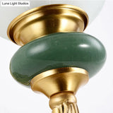 Golden Curved Arm Vintage-Style 1/2-Head Bell Wall Light Sconce With Opal Glass Perfect Bedside