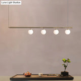 Golden Glass Shade Hanging Lamp: Post Modern Bubble Chandelier For Dining Room